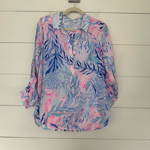 Lilly Pulitzer Women’s Small Captiva Tunic Blouse - Picture 1 of 6